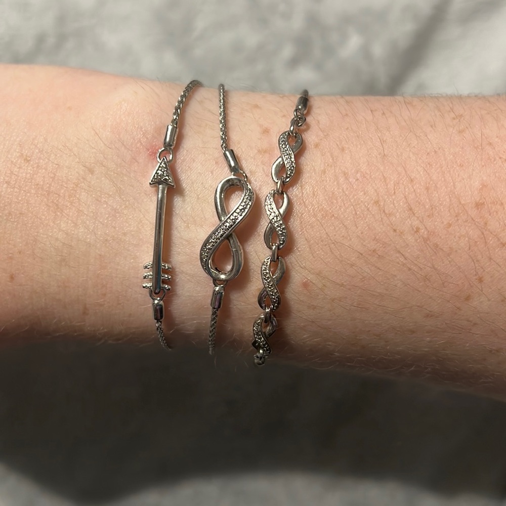 COPY - Sterling silver diamond bracelet bundle